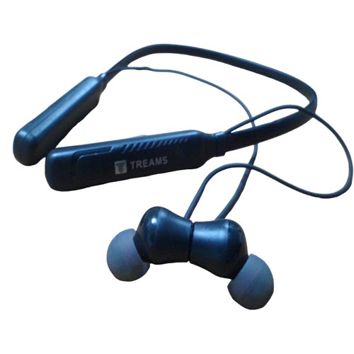 TReams Neck-Band  Wireless Headphone TRM BT-121 Long time Battery 18 Hours Music Play Time Bluetooth Headset  (Black, In the Ear)